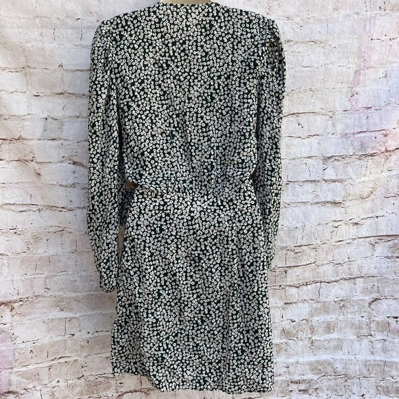 FREE People Kinsley Floral Wrap Dress Size 4 Green Western Country Boho Puff - Picture 4 of 10